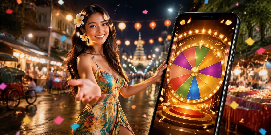 Meja roulette mewah dengan suasana pasar malam yang meriah